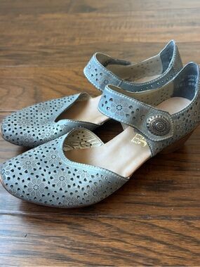 Rieker Women's Mirjam Mary Jane Heel Size 5.5 EU 36 Antistress Blue